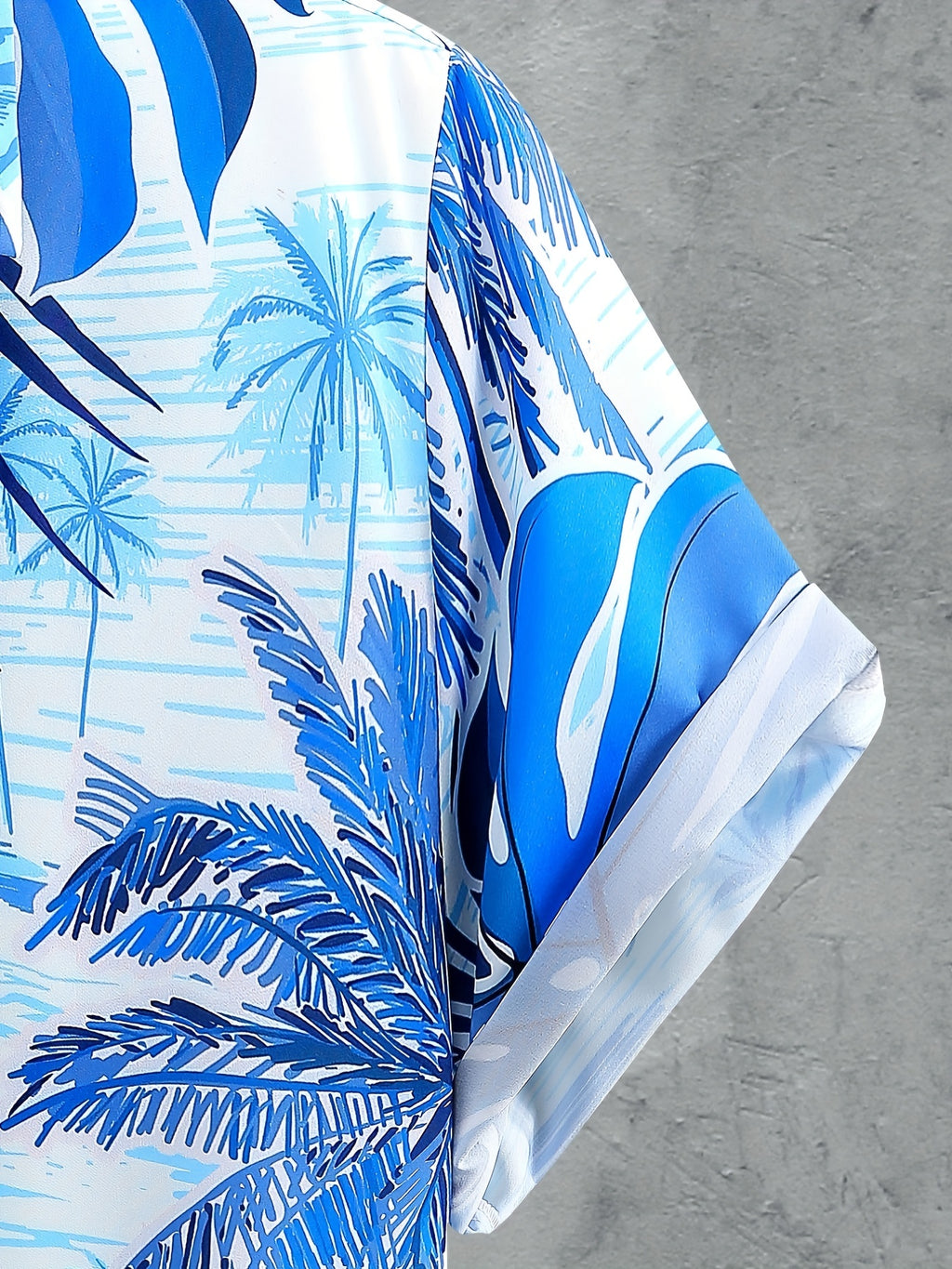 Men's Beach Print Shirt and Shorts Set