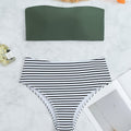 Striped Bandeau Bikini Set – Strapless Two-Piece Swimsuit