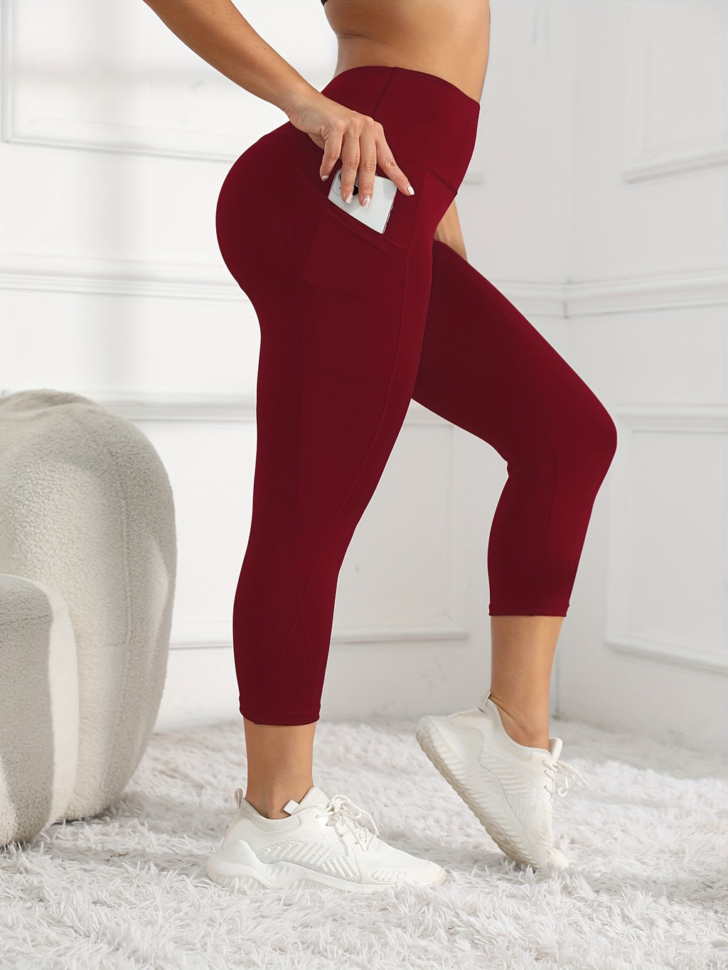 Women's High-Waist Yoga Leggings | Butt-Lifting, Pocketed, 3/4 Length