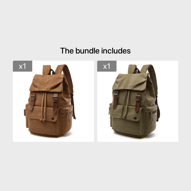 Retro Canvas Travel Backpack – Durable Laptop Bag for Hiking, Camping & Daily Use