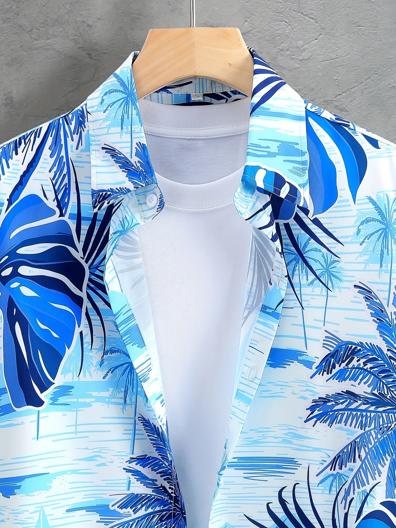 Men's Beach Print Shirt and Shorts Set