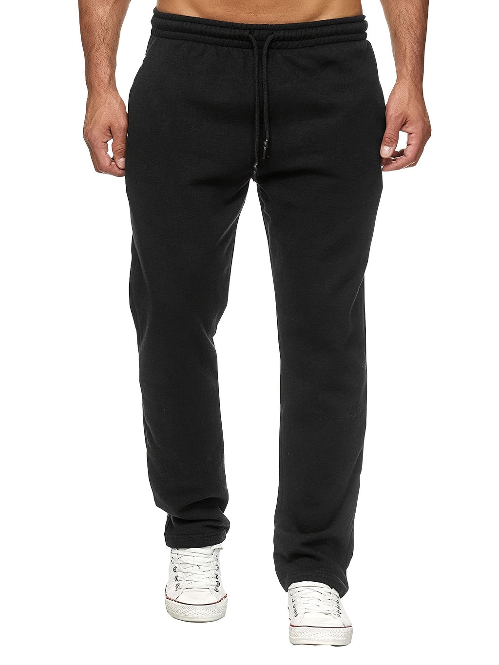 Men's Fashion Casual Solid Color Fleece-Lined Joggers