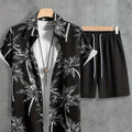 Coconut Tree Print Shirt and Shorts Set
