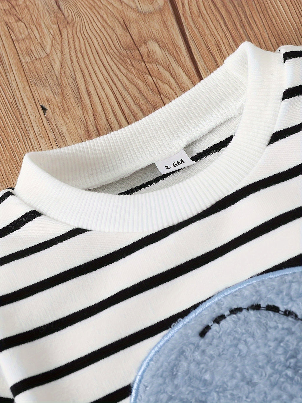 Baby Boy 2-Piece Set – Striped Elephant Long Sleeve Top & Denim Pants
