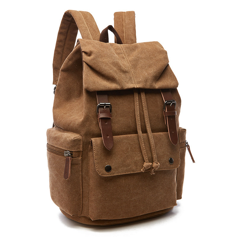 Retro Canvas Travel Backpack – Durable Laptop Bag for Hiking, Camping & Daily Use