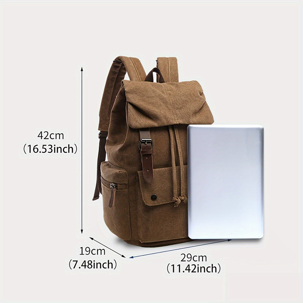 Retro Canvas Travel Backpack – Durable Laptop Bag for Hiking, Camping & Daily Use