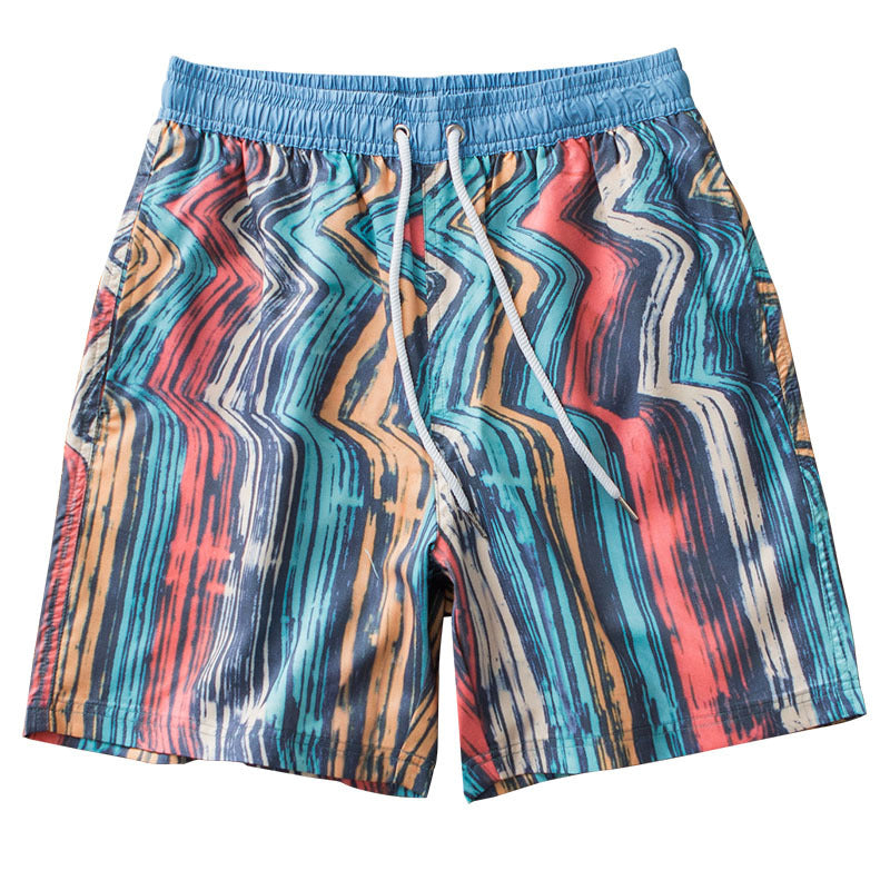Men's Colorful Striped Beach Shorts | Quick-Dry Swim Trunks for Beach & Pool