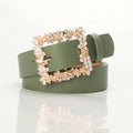 Rhinestone Pin Buckle Belt | Casual & Dressy PU Belt for Women