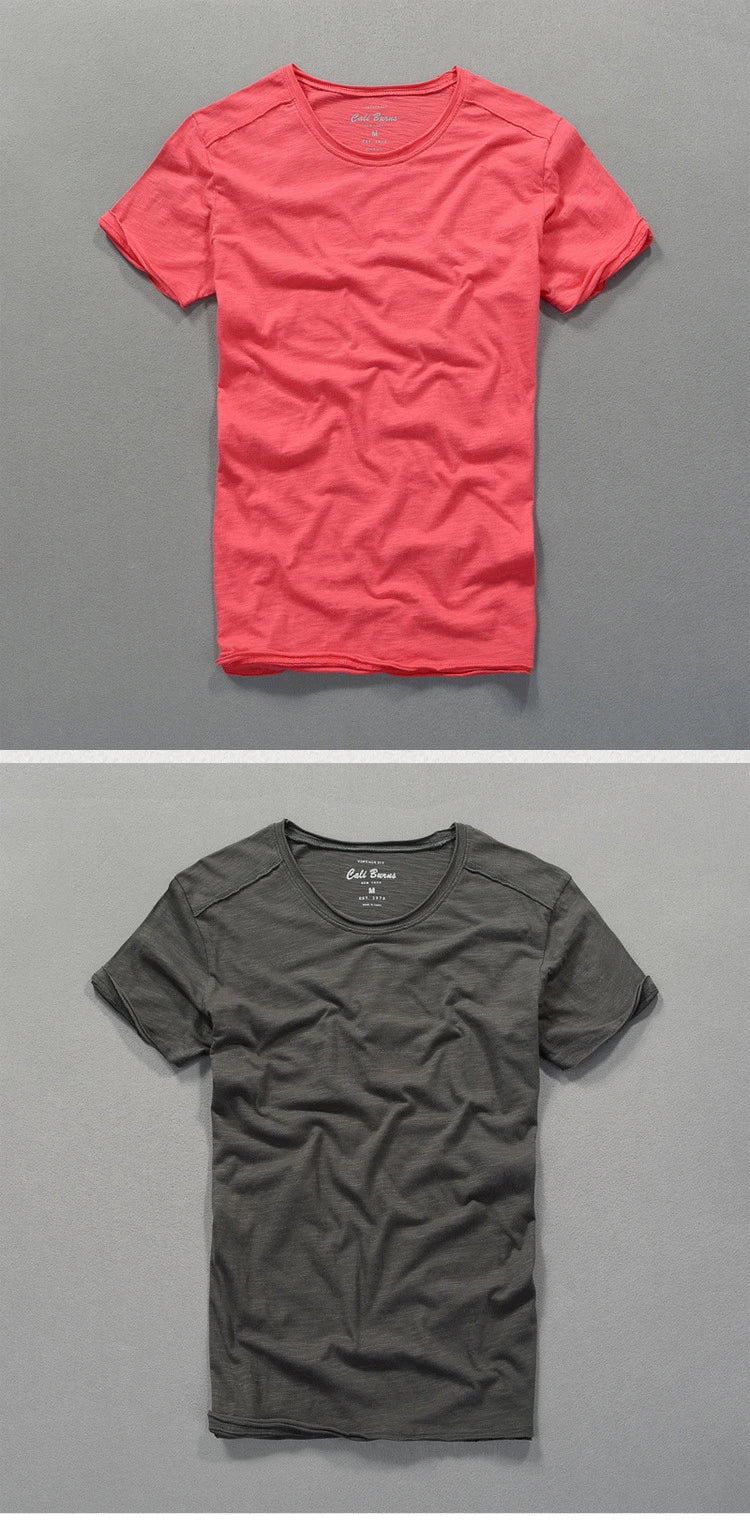 Men's Slub Cotton T-Shirt | Breathable Casual Tee | Summer Harajuku Style