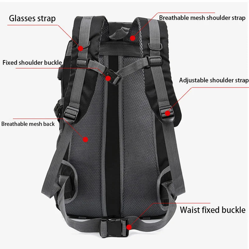 Waterproof Hiking Backpack for Men – Anti-Theft, 36-55L Outdoor Travel & Camping Bag