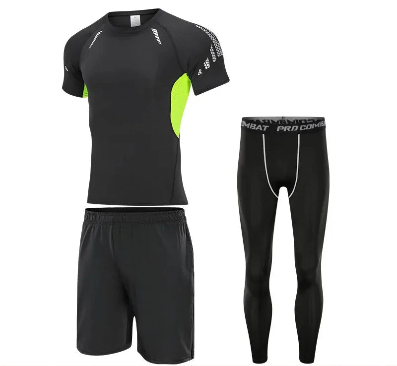 Men's Seamless Gym Set – Fitted Shirt & Shorts for Fitness, Yoga & Training | S–3XL