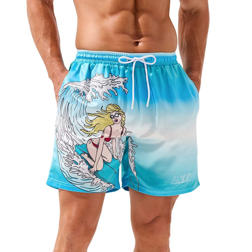 Men's Beach Swim Trunks – Quick-Dry Stretch Shorts with Pockets | XS–2XL
