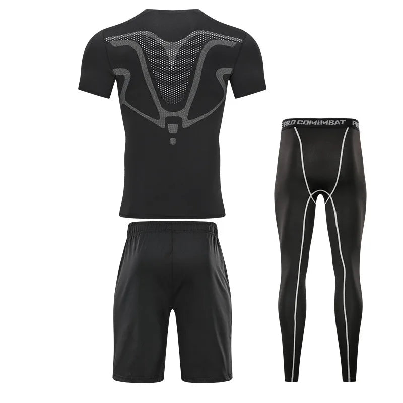 Men's Seamless Gym Set – Fitted Shirt & Shorts for Fitness, Yoga & Training | S–3XL