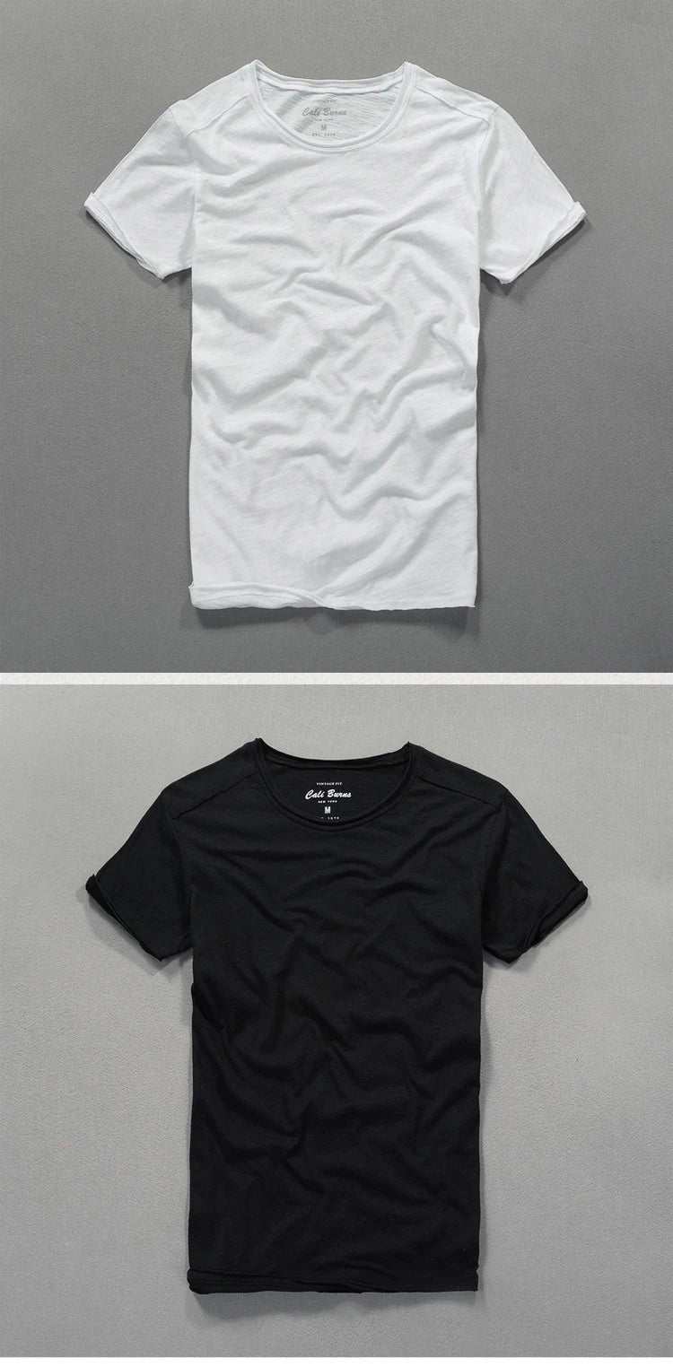 Men's Slub Cotton T-Shirt | Breathable Casual Tee | Summer Harajuku Style