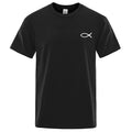 Men's Jesus Fish Graphic Oversized T-Shirt | Hip Hop Cotton Tee