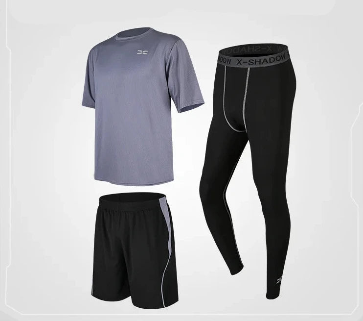 Men's Seamless Gym Set – Fitted Shirt & Shorts for Fitness, Yoga & Training | S–3XL