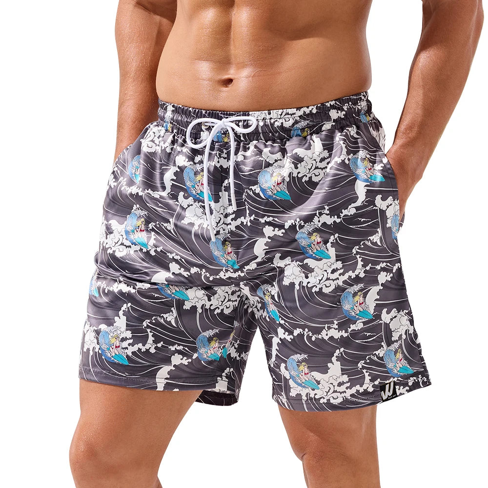Men's Beach Swim Trunks – Quick-Dry Stretch Shorts with Pockets | XS–2XL