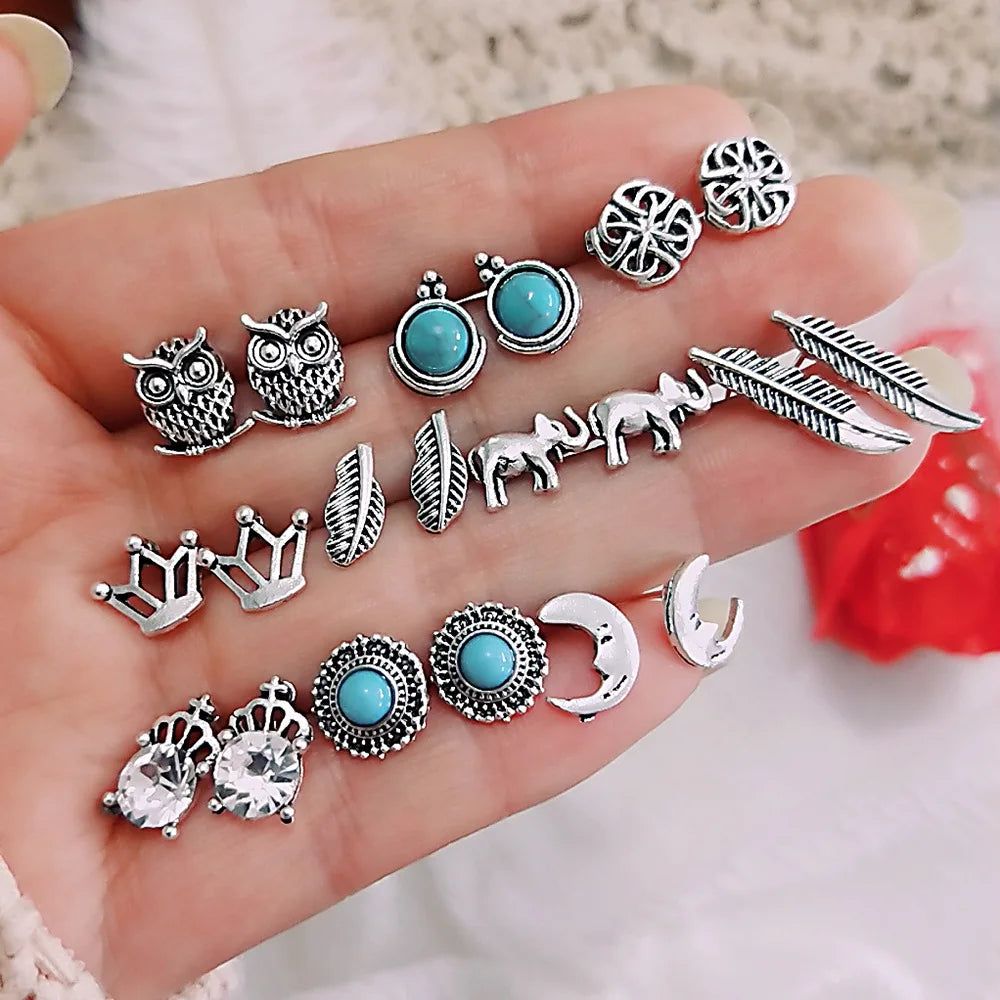 Women's Bohemian Shell & Starfish Dangle Earring Set – Beach Pearl Conch Drop Jewelry