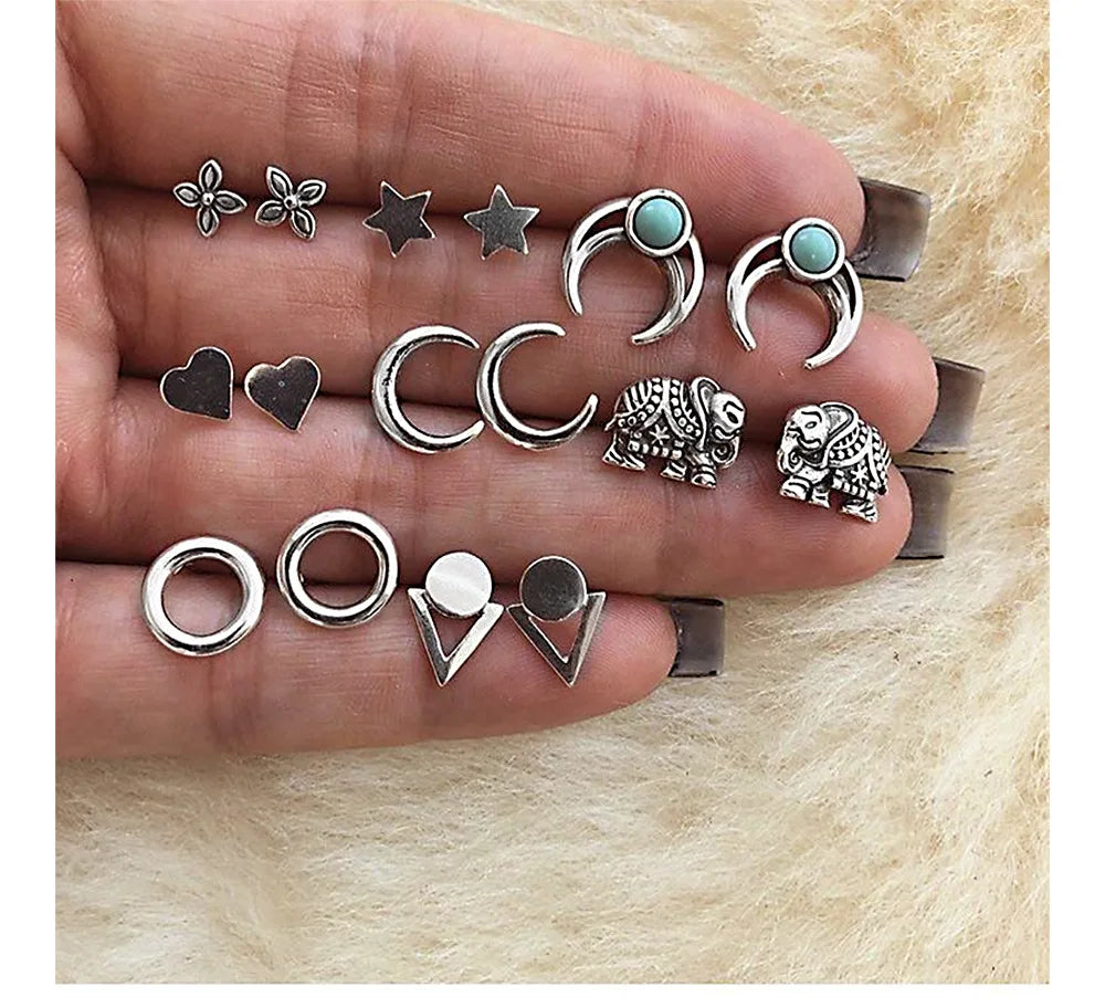 Women's Bohemian Shell & Starfish Dangle Earring Set – Beach Pearl Conch Drop Jewelry