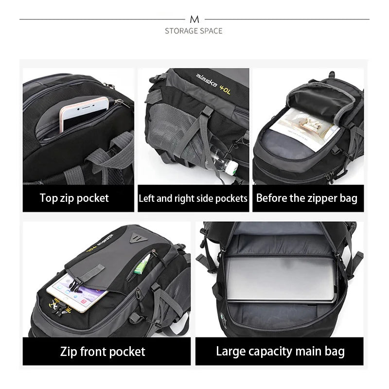 Waterproof Hiking Backpack for Men – Anti-Theft, 36-55L Outdoor Travel & Camping Bag
