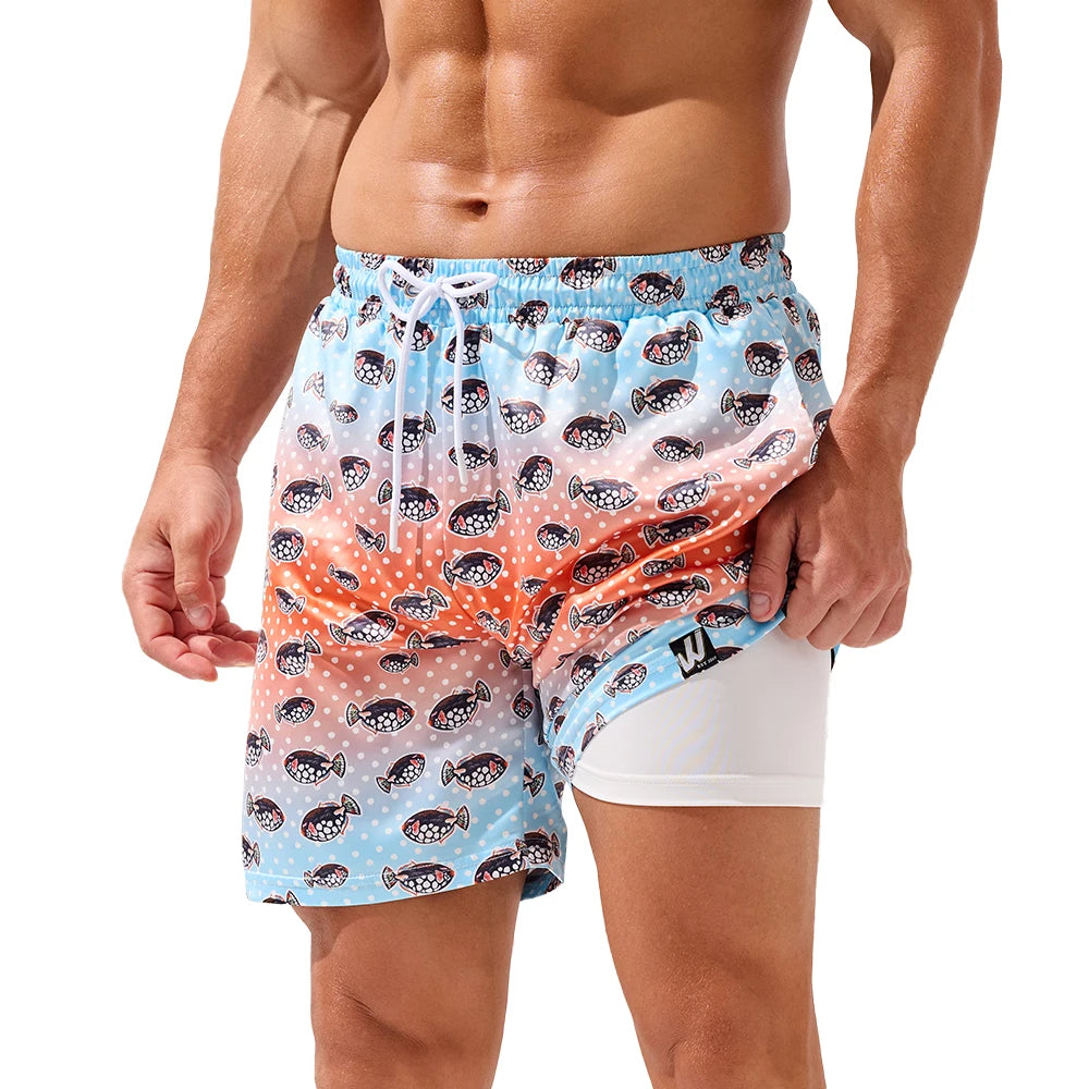 Men's Beach Swim Trunks – Quick-Dry Stretch Shorts with Pockets | XS–2XL