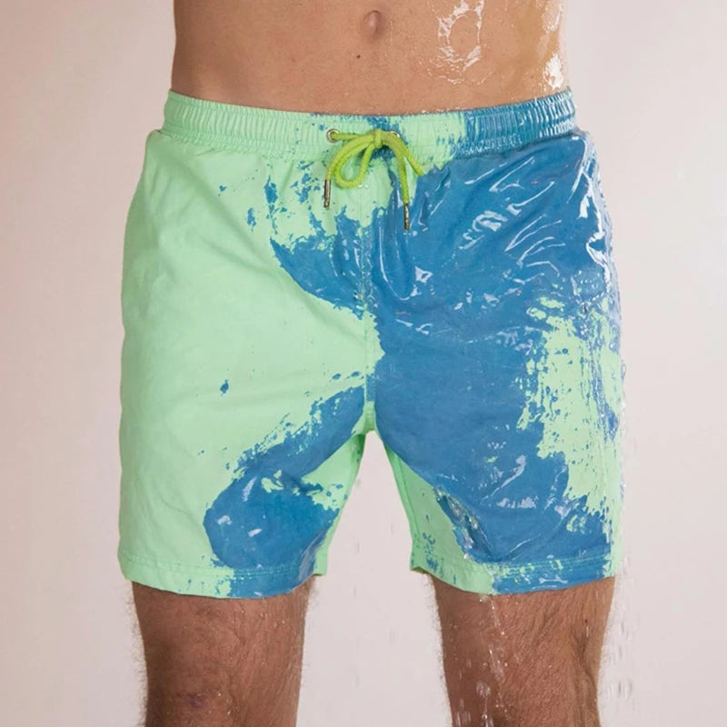 Men's Color-Change Beach Swim Shorts – Quick-Dry Surfing & Diving Trunks | S–3XL