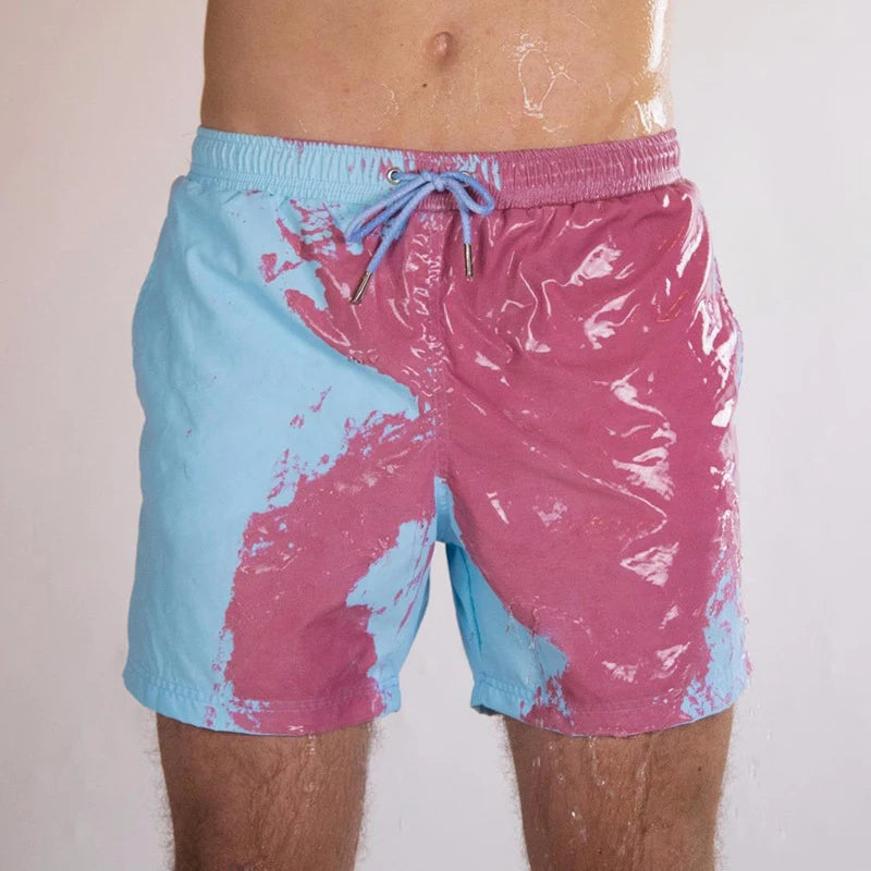 Men's Color-Change Beach Swim Shorts – Quick-Dry Surfing & Diving Trunks | S–3XL
