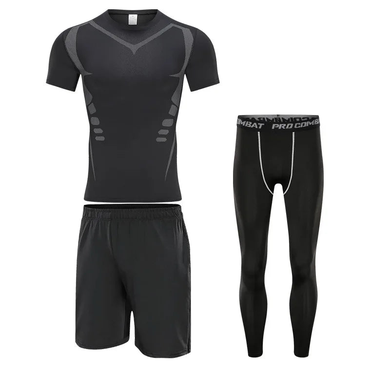 Men's Seamless Gym Set – Fitted Shirt & Shorts for Fitness, Yoga & Training | S–3XL