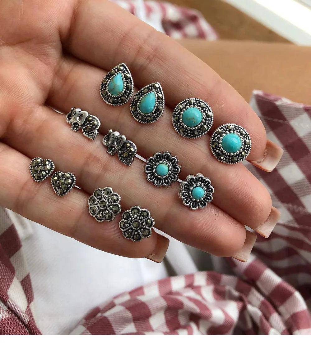 Women's Bohemian Shell & Starfish Dangle Earring Set – Beach Pearl Conch Drop Jewelry