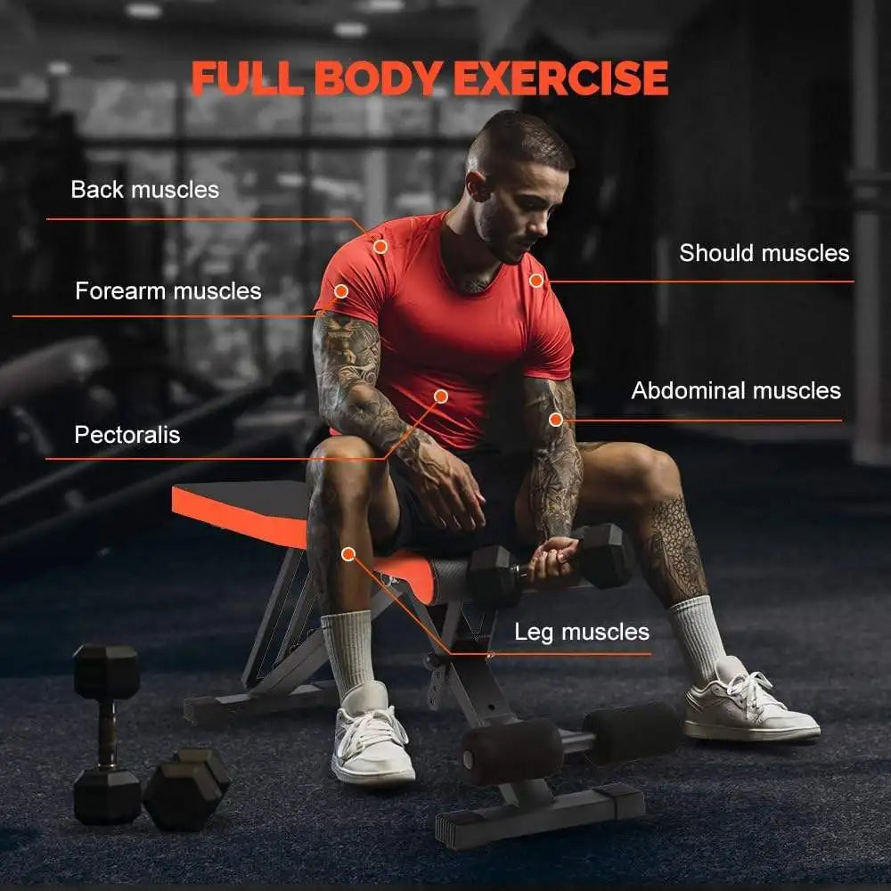 Adjustable Foldable Weight Bench – 150kg Capacity | Home & Commercial Gym