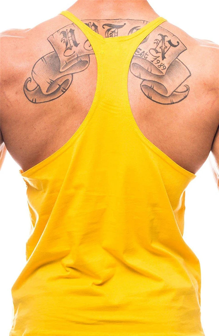 Men's Muscle Fit Tank Top – Cotton Gym Singlet for Bodybuilding & Training