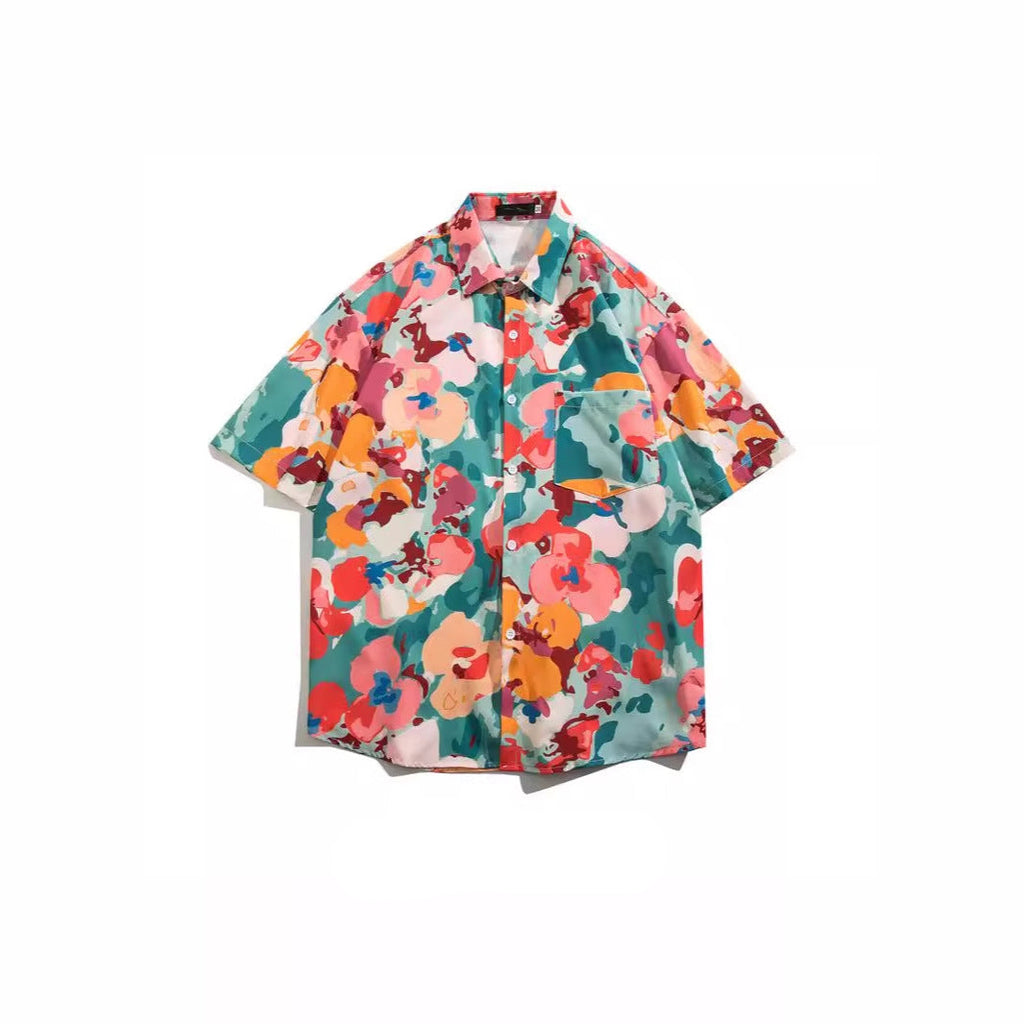 Quick-Dry Floral Hawaiian Beach Shirt | Men's & Women's Couple Style