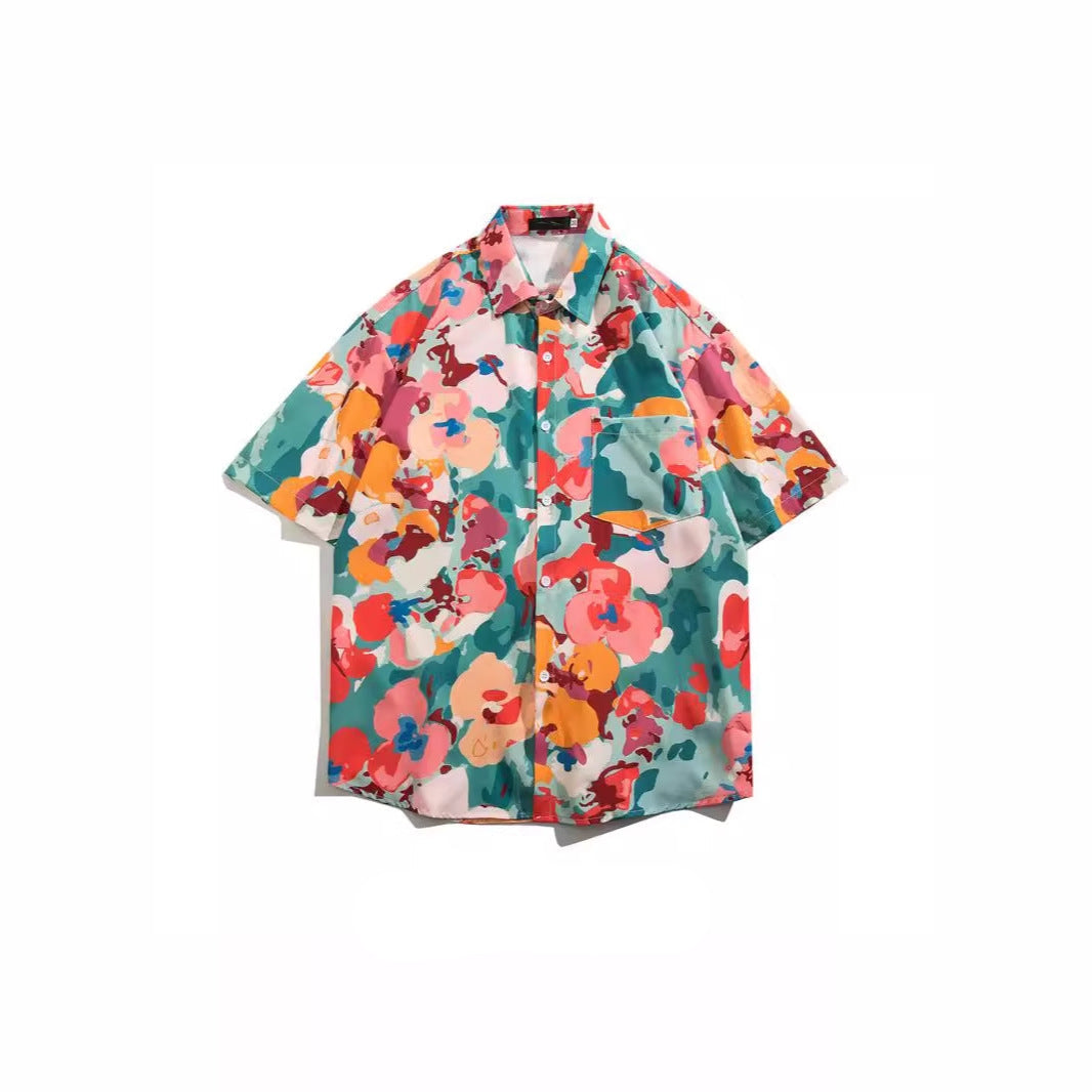 Quick-Dry Floral Hawaiian Beach Shirt | Men's & Women's Couple Style