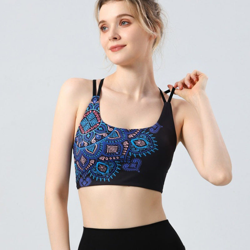 Women's Mandala Print Yoga Set – Padded Sports Bra & High-Waist Leggings
