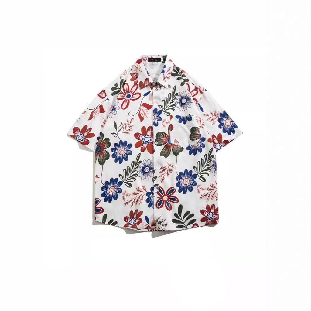 Quick-Dry Floral Hawaiian Beach Shirt | Men's & Women's Couple Style
