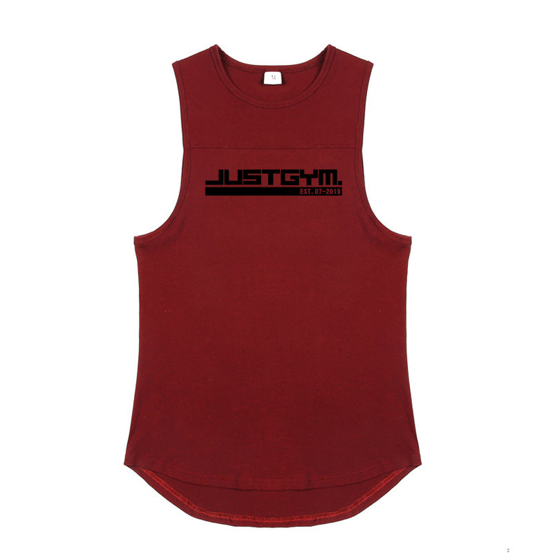 Men's Graphic Print Gym Vest – Loose Fit Cotton Sleeveless Training Tank