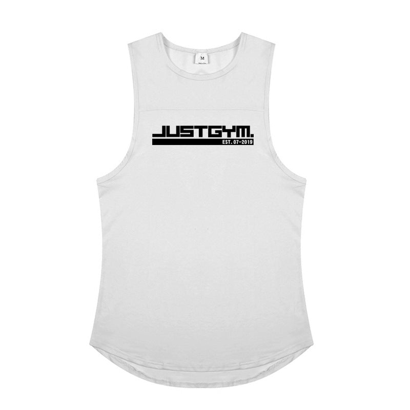 Men's Graphic Print Gym Vest – Loose Fit Cotton Sleeveless Training Tank