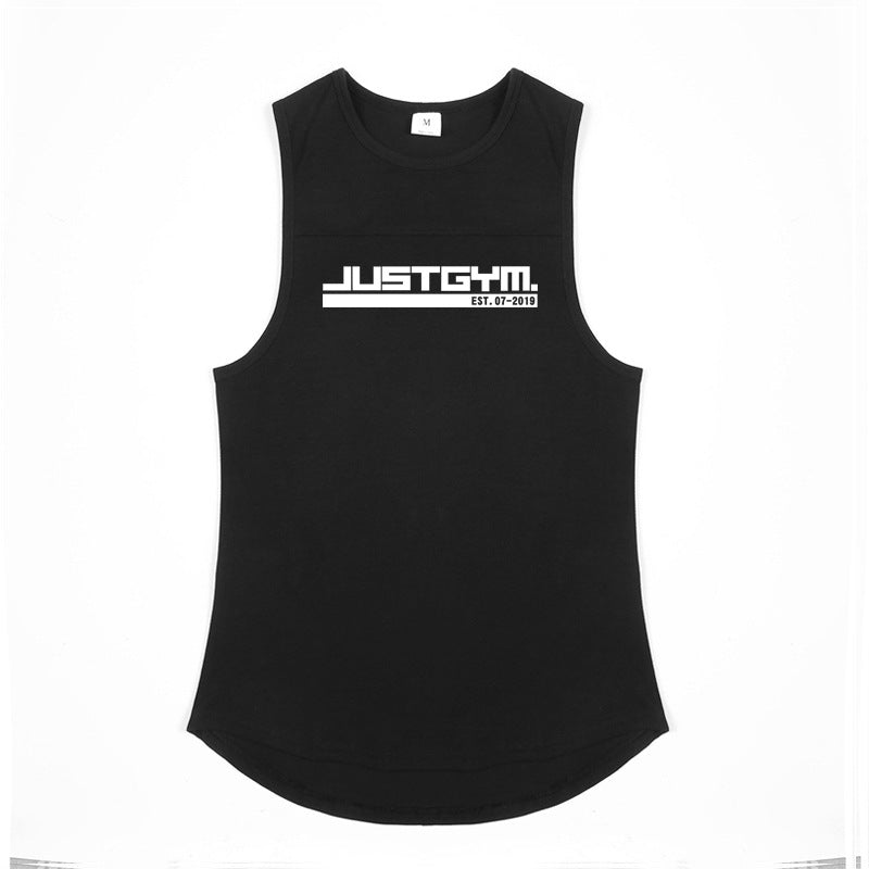 Men's Graphic Print Gym Vest – Loose Fit Cotton Sleeveless Training Tank