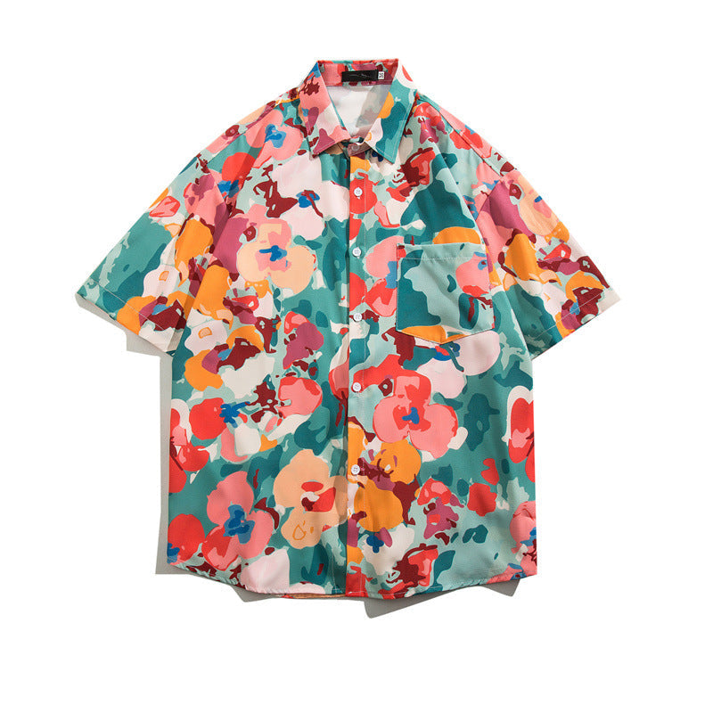 Quick-Dry Floral Hawaiian Beach Shirt | Men's & Women's Couple Style