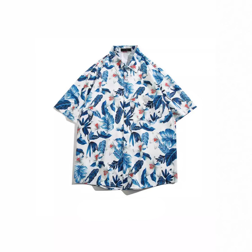 Quick-Dry Floral Hawaiian Beach Shirt | Men's & Women's Couple Style