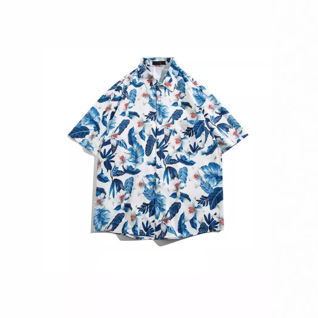 Quick-Dry Floral Hawaiian Beach Shirt | Men's & Women's Couple Style