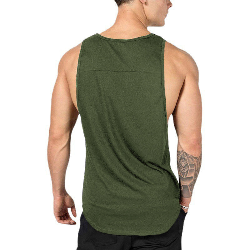 Men's Graphic Print Cotton Sports Vest – Loose Fit Sleeveless Tank Top