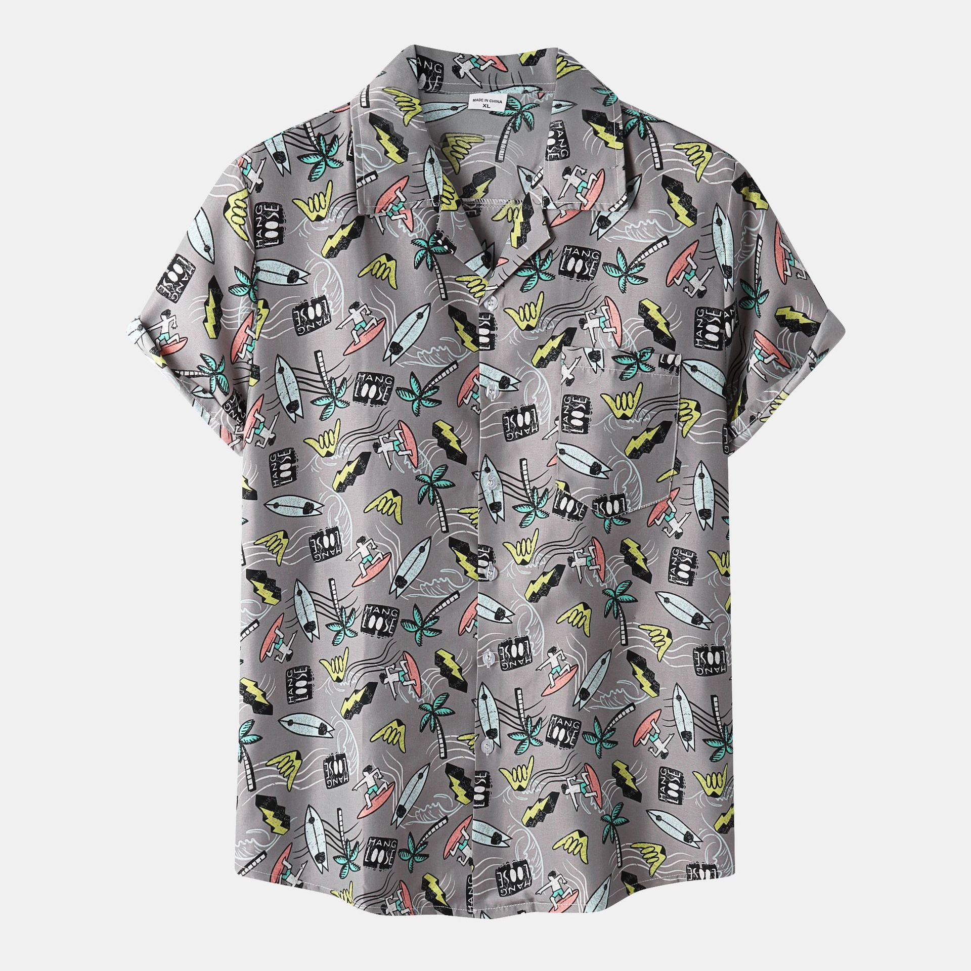 Men's Floral Print Hawaiian Vacation Shirt | Short Sleeve Beach Button-Down