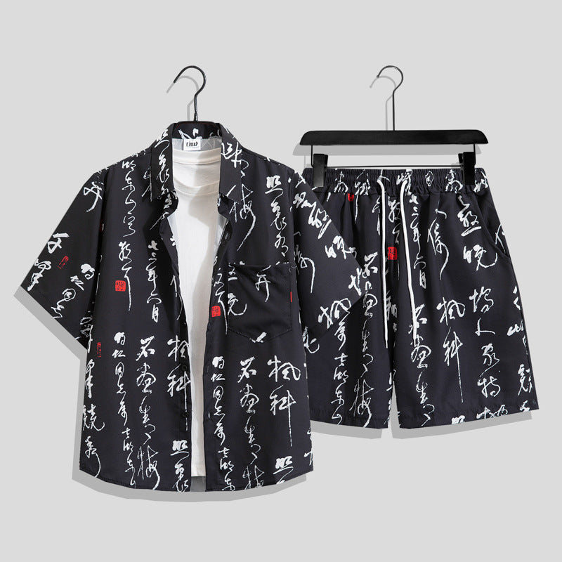 Men's Hawaiian Floral Two-Piece Set | Short Sleeve Shirt & Shorts Beach Outfit