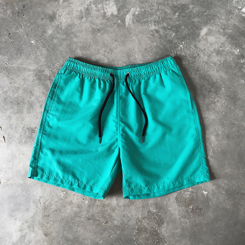 Men's Candy Color Beach Shorts – Casual Knee-Length Summer Shorts