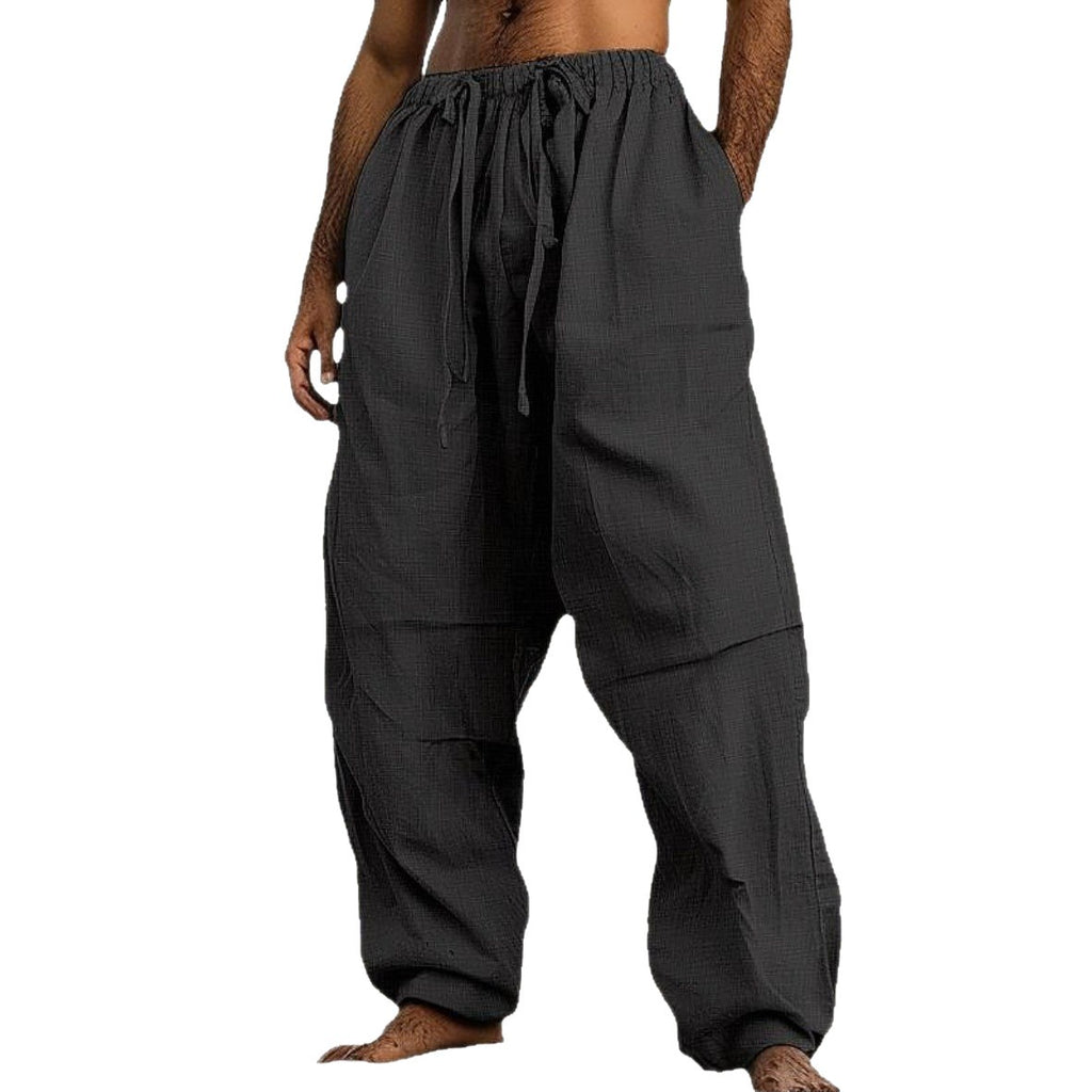 Men's Solid Color Beach Pants | Straight-Leg Casual Trousers for Summer