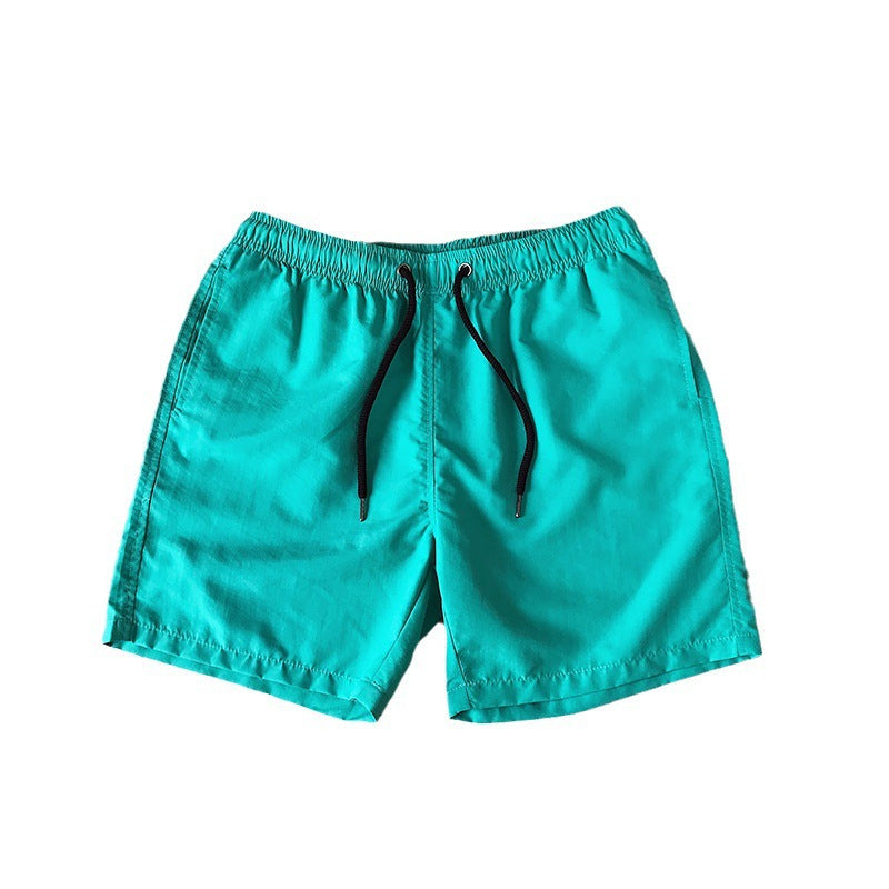 Men's Candy Color Beach Shorts – Casual Knee-Length Summer Shorts