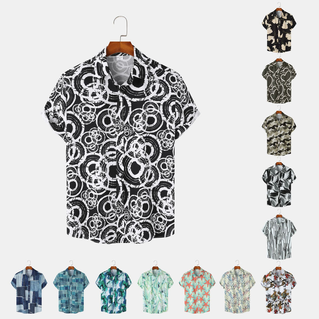Men's Floral Hawaiian Short Sleeve Shirt | Casual Beach Button-Down