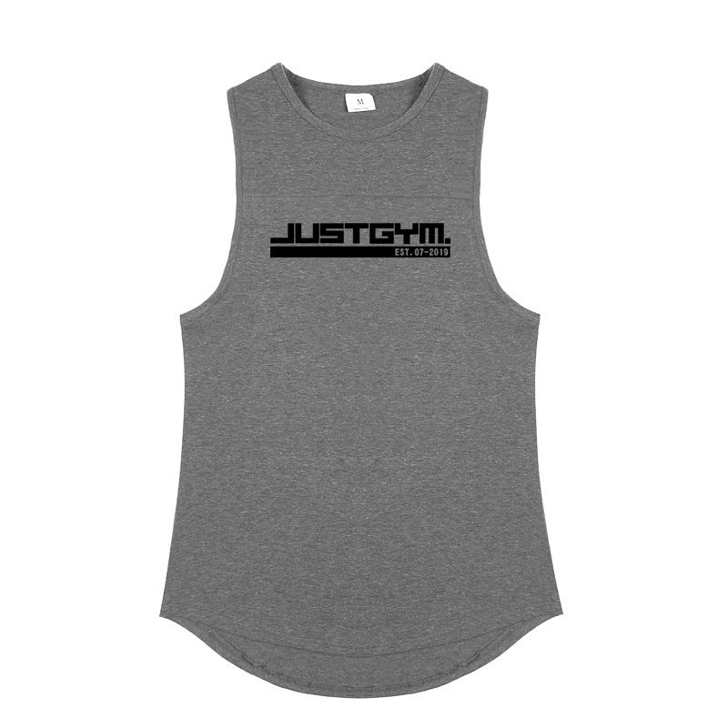 Men's Graphic Print Gym Vest – Loose Fit Cotton Sleeveless Training Tank