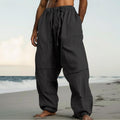 Men's Solid Color Beach Pants | Straight-Leg Casual Trousers for Summer